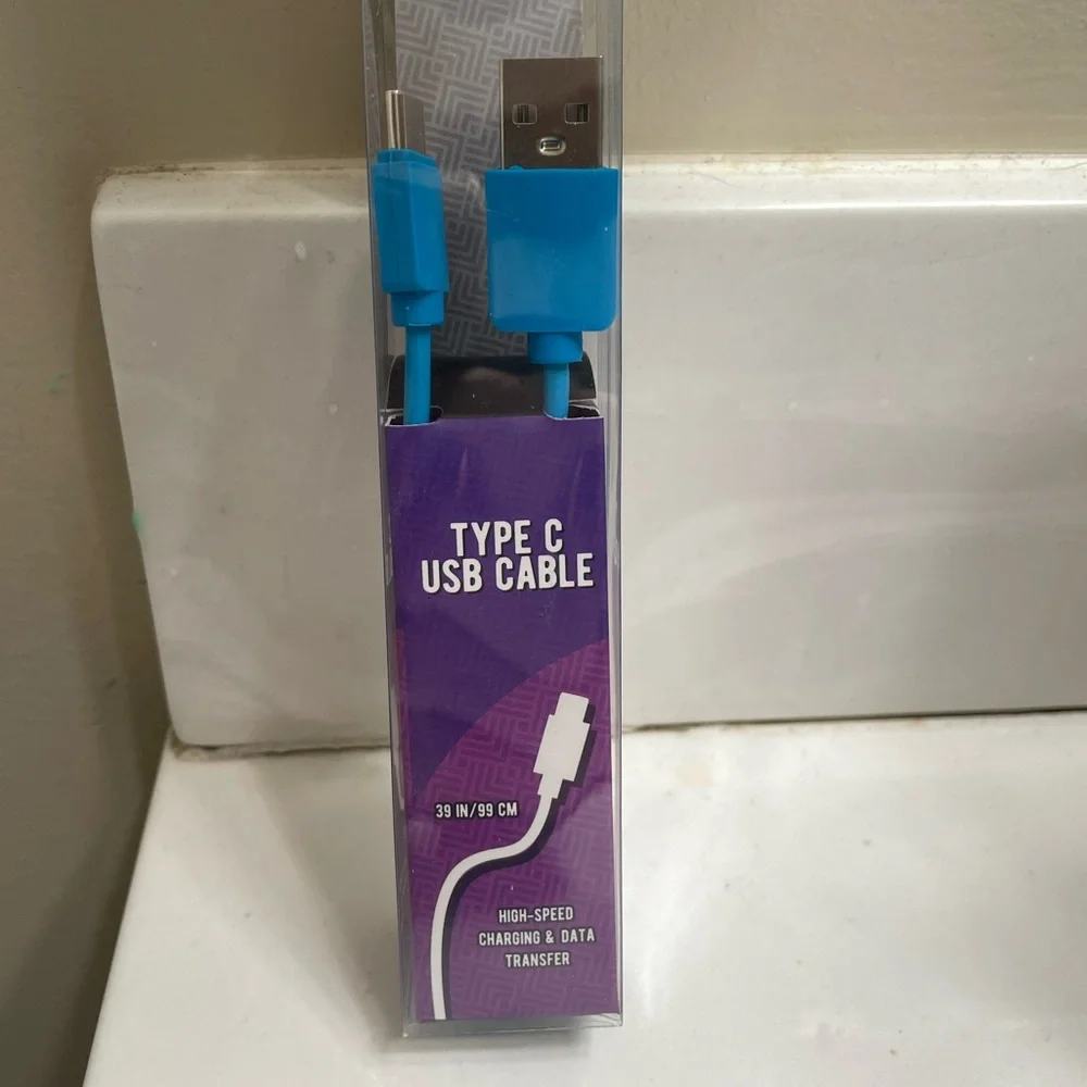 Blue High Speed Type C USB Charging & Data Transfer Cable, 39”